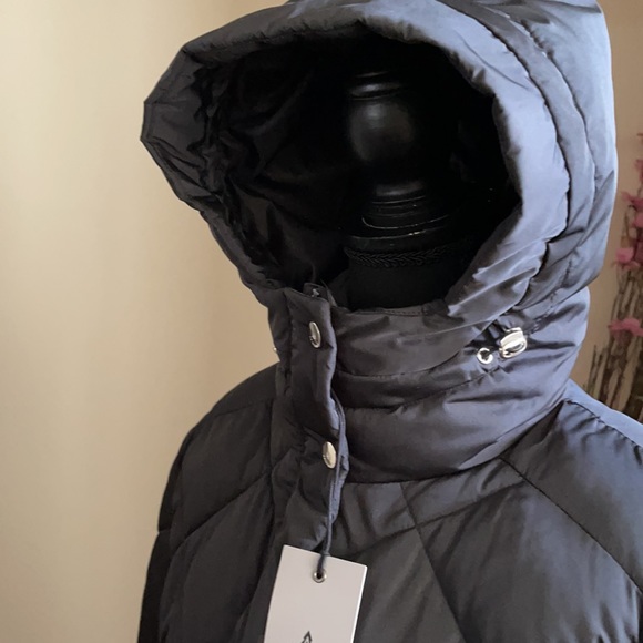 Rainforest Diamond Quilted Water Resistant Attached Hood Bib Vest Black Coat - Picture 9 of 14